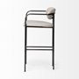 68563 - Parker 30" Seat Height Beige Fabric Seat Gun Metal Grey Metal Bar Stool