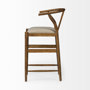68499 - Trixie Cream Upholstered Seat Brown Wood Frame Bar Stool
