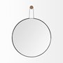 68560 - Collie 20x26 Round Black Metal Frame Mirror
