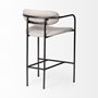68561 - Parker II Beige Fabric Seat Gun Metal Grey Metal Counter Stool