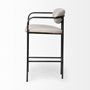 68561 - Parker II Beige Fabric Seat Gun Metal Grey Metal Counter Stool