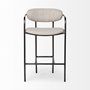 68561 - Parker II Beige Fabric Seat Gun Metal Grey Metal Counter Stool