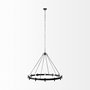 68594 - Decamp I (47.2"x36.2") Black Metal Chassis Glass Tube Twelve Light Chandelier 