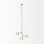68590 - Desousa II (33.9"L x 8.8"W x 28"H) Brass-Toned Metal Multi-Arm Three Light Chandelier