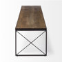 68586 - Trestman III 66L x 18W Brown Wood Top W/Black Iron Base Accent Bench