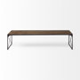 68586 - Trestman III 66L x 18W Brown Wood Top W/Black Iron Base Accent Bench