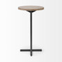 68486 - Ballatine 15L x 15W x 27H Brown Wood Round Top w/ Black Metal Base Accent Table