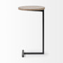 68486 - Ballatine 15L x 15W x 27H Brown Wood Round Top w/ Black Metal Base Accent Table