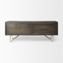 68472 - Darwin 80x17.5 Brown Solid Wood Gold Metal Base 4 Cabinet Door Sideboard