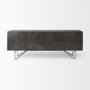 68472 - Darwin 80x17.5 Brown Solid Wood Gold Metal Base 4 Cabinet Door Sideboard