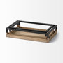 68647 - Ross Set of 2 Natural Wood W/ Black Metal Nesting Trays