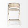 68497 - Tabitha 30.75" Seat Height Beige Fabric/Rattan Seat Blonde Wood Frame Bar Stool
