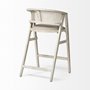 68497 - Tabitha 30.75" Seat Height Beige Fabric/Rattan Seat Blonde Wood Frame Bar Stool