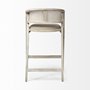 68497 - Tabitha 30.75" Seat Height Beige Fabric/Rattan Seat Blonde Wood Frame Bar Stool