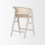 68496 - Tabitha 26.75" Seat Height Beige Fabric/Rattan Seat Blonde Wood Frame Counter Stool