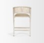 68496 - Tabitha 26.75" Seat Height Beige Fabric/Rattan Seat Blonde Wood Frame Counter Stool