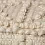 68390 - Leroy Square Cream Wool Pouf w/ Popcorn Detail