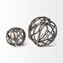 68411 - Sphaira I Small 5L x 5W Silver Cast Aluminum Decorative Tree Branch Orb
