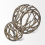 68413 - Sphaira Noir I Small 5L x 5W Gold Cast Aluminum Decorative Tree Branch Orb
