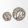 68414 - Sphaira Noir II Large 7L x 7W Gold Cast Aluminum Decorative Tree Branch Orb