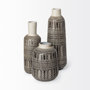 68612 - Riker III Large Dark Gray Cream Ceramic Vase