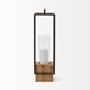 68652 - Orionis Large Wood w/ Black Metal Lantern Candle Holder