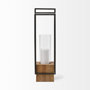 68652 - Orionis Large Wood w/ Black Metal Lantern Candle Holder