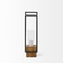 68651 - Orionis Large Wood w/ Black Metal Lantern Candle Holder