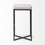 68445 - Frodo 29.75H Seat Height White Fabric Seat Black Metal Base Stool