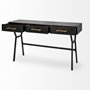 68443 - Vince 51L x 18W Black Metal W/Gold Accents 3 Drawer Office Desk