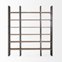 50367-AB - Taunton II 80L x 10.5W x 90H Dark Brown Wood And Black Iron Six Shelving Unit