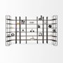 50367-AB - Taunton II 80L x 10.5W x 90H Dark Brown Wood And Black Iron Six Shelving Unit