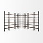 50366-AB - Turner II 37L x 10.5W x 90H Curved Dark Brown Wood And Black Iron Six Shelving Unit