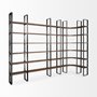 50367-AB - Taunton II 80L x 10.5W x 90H Dark Brown Wood And Black Iron Six Shelving Unit