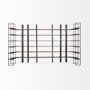 50366-AB - Turner II 37L x 10.5W x 90H Curved Dark Brown Wood And Black Iron Six Shelving Unit
