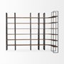 50366-AB - Turner II 37L x 10.5W x 90H Curved Dark Brown Wood And Black Iron Six Shelving Unit