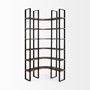50366-AB - Turner II 37L x 10.5W x 90H Curved Dark Brown Wood And Black Iron Six Shelving Unit
