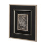 13199 - Linocut IV by Mercana Studio a Hand Embellished Textured Framed Art Print Matted under Glass