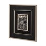 13198 - Linocut III by Mercana Studio a Hand Embellished Textured Framed Art Print Matted under Glass