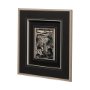 13197 - Linocut II by Mercana Studio a Hand Embellished Textured Framed Art Print Matted under Glass