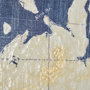 13072 - Blueprint World Map by Sue Schlabach a Hand Embellished Textured Framed Art Print Matted under Glass