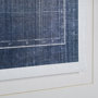 13072 - Blueprint World Map by Sue Schlabach a Hand Embellished Textured Framed Art Print Matted under Glass