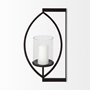 68417 - Drax 22"H Black Metal Wall Candle Holder