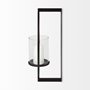 68417 - Drax 22"H Black Metal Wall Candle Holder