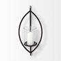 68417 - Drax 22"H Black Metal Wall Candle Holder