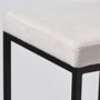 68445 - Frodo 29.75H Seat Height White Fabric Seat Black Metal Base Stool