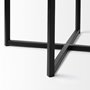 68445 - Frodo 29.75H Seat Height White Fabric Seat Black Metal Base Stool