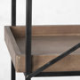 68485 - Trey IV 80L x 16W x 87.5H  Medium Brown Wood and Iron Five Tray Shelf Shelving Unit
