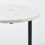 68487 - Ballatine II 15L x 15W x 27L White Marble Round Top White w/ Black Metal Base Accent Table