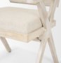 68505 - Topanga I Cream Fabric Wrap Blonde Wooden Frame Dining Chair